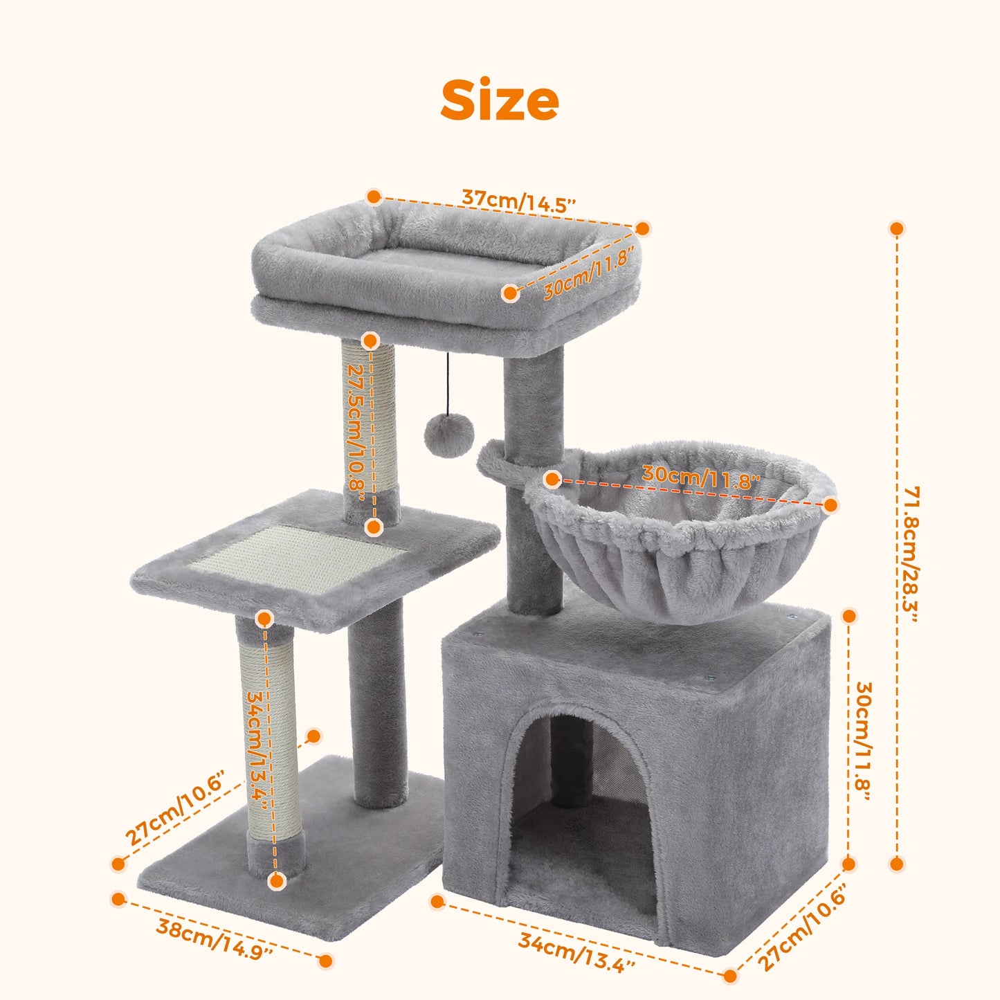 CozyPeaks: 2-in-1 Cat Activity Tower
