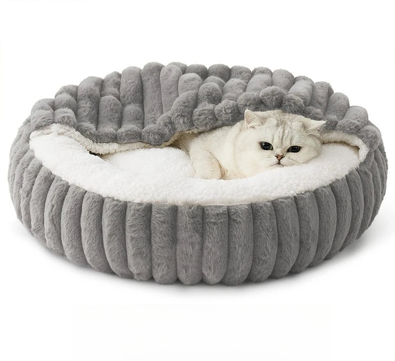 Calming Hooded Cat & Puppy Bed