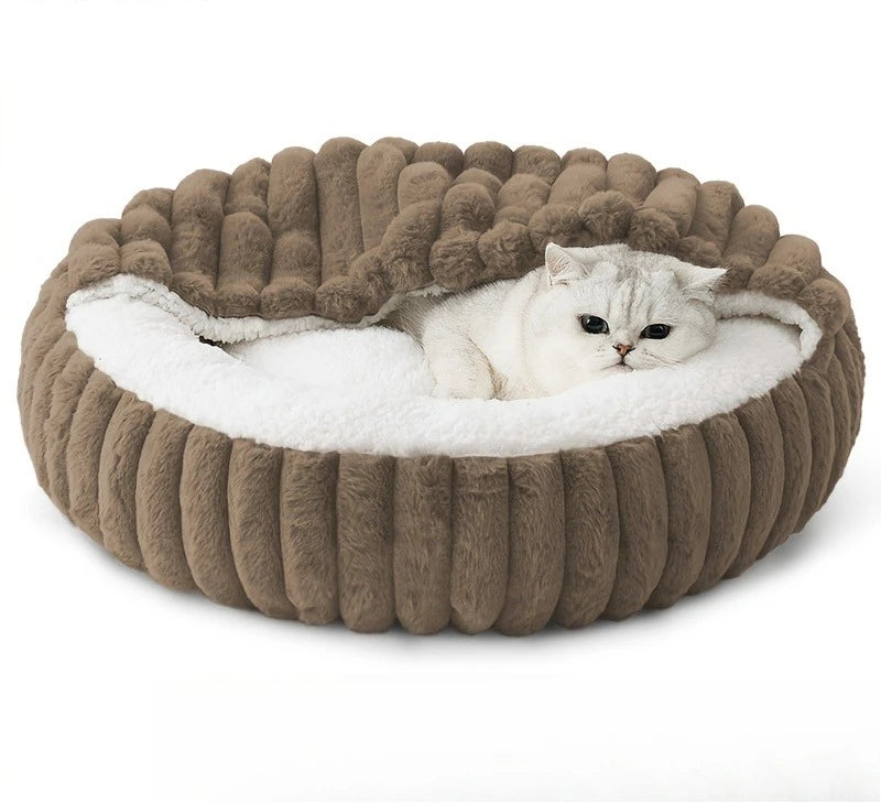 Calming Hooded Cat & Puppy Bed